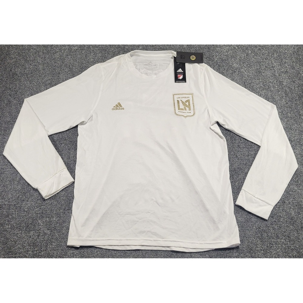 MLS LAFC Adidas Men's Team White SS Pregame Long Sleeve T-Shirt Size Medium NWT